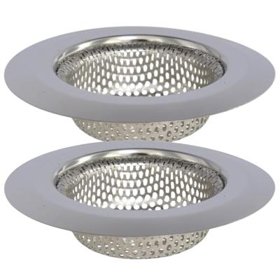 Gerimport gootsteen zeefje - D9 cm - zilver - metaal - wasbak - keukenaccessoires