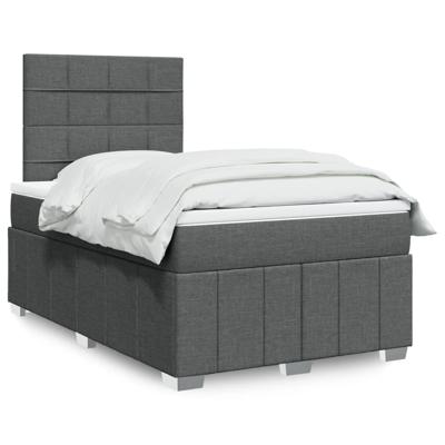 Boxspring met matras stof donkergrijs 120x190 cm