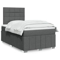 Boxspring met matras stof donkergrijs 120x190 cm