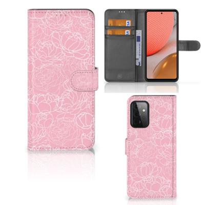 Samsung Galaxy A72 Hoesje White Flowers