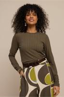 Studio Anneloes Rea Top 13482 T-shirt Lange Mouw 7400 New Army