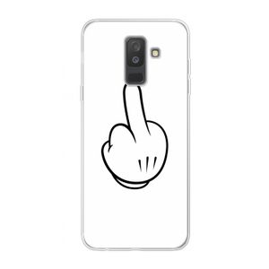 Middle finger white: Samsung Galaxy A6 Plus (2018) Transparant Hoesje