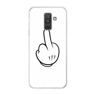 Middle finger white: Samsung Galaxy A6 Plus (2018) Transparant Hoesje