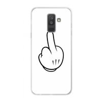 Middle finger white: Samsung Galaxy A6 Plus (2018) Transparant Hoesje