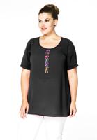 Yoek Tunic little bows | Zwart | Maat 58/60