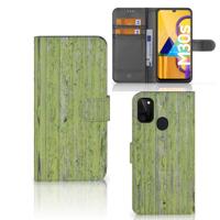 Samsung Galaxy M21 | M30s | Book Style Case | Green Wood
