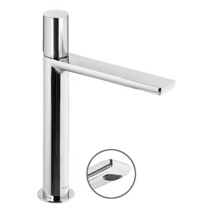 Wastafelkraan Tres Max | Opbouw | Mengkraan | Hoog model | 1-knop | Rond | Chroom