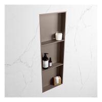Wandnis Solid Surface Easy | In- en opbouw | 30x90x8 cm | 3 vakken | Smoke