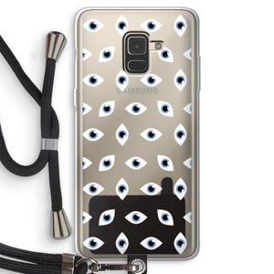 Eyes pattern: Samsung Galaxy A8 (2018) Transparant Hoesje met koord