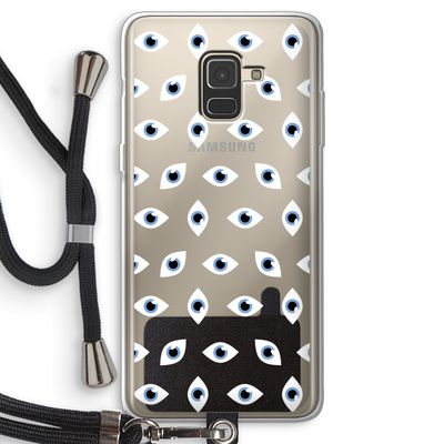 Eyes pattern: Samsung Galaxy A8 (2018) Transparant Hoesje met koord