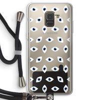 Eyes pattern: Samsung Galaxy A8 (2018) Transparant Hoesje met koord