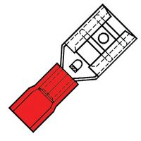 Kabelschoen rood vlakstekerhuls geïsoleerd 4,8x0,5mm voor draad 0,5-1,5 mm2 100 stuks 100040 Klemko