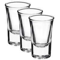 Bormioli Rocco shotglazen/shotglaasjes - 3x stuks - van glas - 57 ml - Borrelglazen - Shotjes