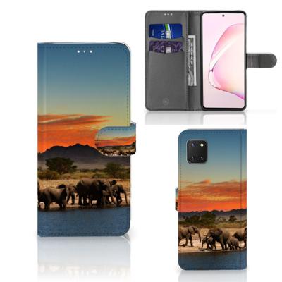 Samsung Note 10 Lite | Telefoonhoesje | Met pasjeshouder | Olifanten