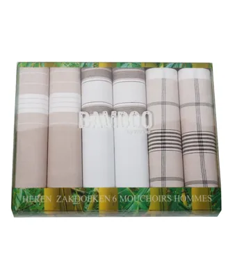 Tiseco bamboo Heren zakdoeken - 6-pack