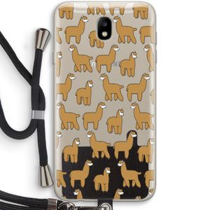 Alpacas: Samsung Galaxy J7 (2017) Transparant Hoesje met koord