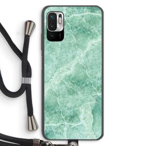 Groen marmer: Xiaomi Redmi Note 10 5G Transparant Hoesje met koord