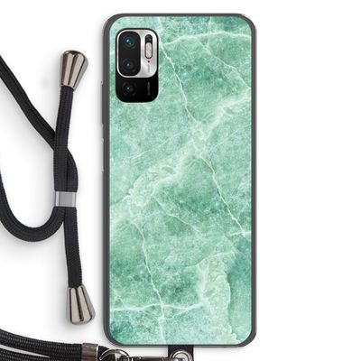 Groen marmer: Xiaomi Redmi Note 10 5G Transparant Hoesje met koord