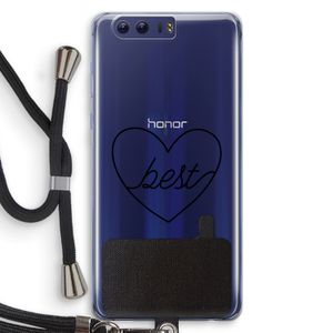 Best heart black: Honor 9 Transparant Hoesje met koord