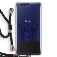 Best heart black: Honor 9 Transparant Hoesje met koord