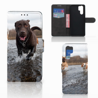 Huawei P30 Pro Telefoonhoesje met Pasjes Honden Labrador - thumbnail