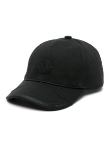 Moncler casquette en coton à patch logo - Noir