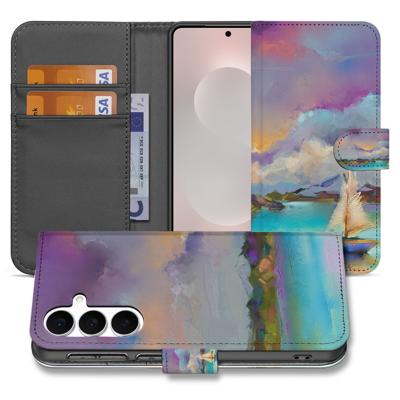 Samsung Galaxy S25 FE | Bookcase | Hoes Kunstleer Paars Blauw Groen