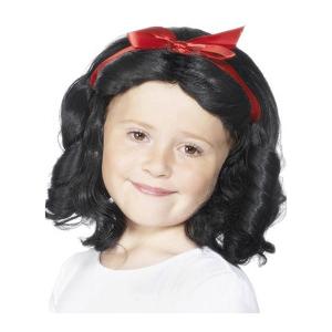 Sprookjes prinsessen verkleedpruik voor meisjes - carnaval - zwart haar
