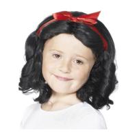 Sprookjes prinsessen verkleedpruik voor meisjes - carnaval - zwart haar
