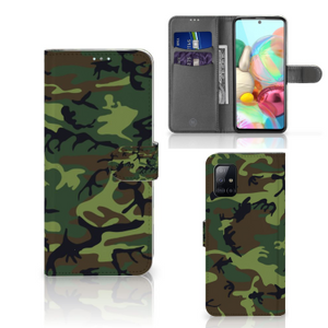 Samsung Galaxy A71 Telefoon Hoesje Army Dark