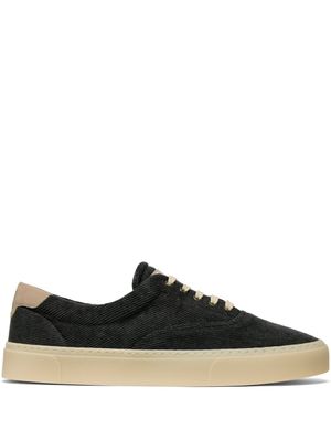Brunello Cucinelli baskets en velours côtelé à lacets - Gris