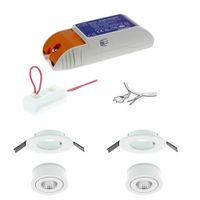 Badkamer LED inbouwspot set 2 wit VERONA 80mm Warm wit 3000K
