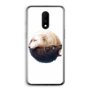 Yin Yang Wolves: OnePlus 7 Transparant Hoesje