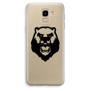 Angry Bear (black): Samsung Galaxy J6 (2018) Transparant Hoesje