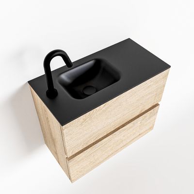Toiletmeubel Mondiaz Ada | 60 cm | Meubelkleur Washed oak | Lex wastafel Urban Links | 1 kraangat
