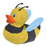 Wild Republic Bij badeendje - rubber - 10 cm - zwart/geel - badderen - speelgoed - badartikelen