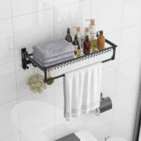 Opvouwbaar Handdoekenrek Verstelbare Handdoekenstang en Verplaatsbare Haken Aluminium Handdoekenrek Breed 26 cm Laadvermogen 10kg