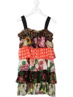 Dolce & Gabbana Kids robe imprimée à volants - Noir