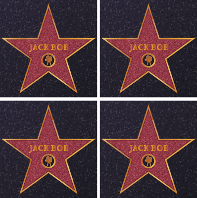Gepersonaliseerde onderzetters Hollywood ster met naam