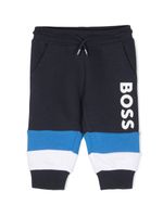 BOSS Kidswear pantalon de jogging rayé à logo imprimé - Bleu - thumbnail