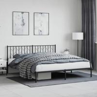 Bedframe met hoofdbord metaal zwart 180x200 cm