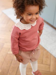 Babyshort met elastische taille met knoopriem beige