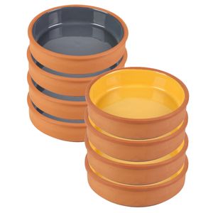 Tapas/sauzen/hapjes serveer schaaltjes set - 4x stuks - terracotta - 16 x 4 cm p/st