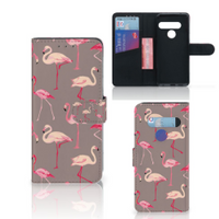 LG G8s Thinq Telefoonhoesje met Pasjes Flamingo - thumbnail