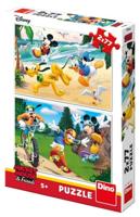 DinoToys Dino puzzel - disney mickey mouse en vriendjes - 2 x 77 stukjes
