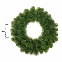 Groene kerstkrans/dennenkrans/deurkrans 45 cm inclusief warm witte verlichting   -