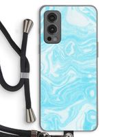 Waterverf blauw: OnePlus Nord 2 5G Transparant Hoesje met koord