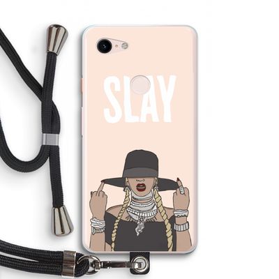 Slay All Day: Pixel 3 XL Transparant Hoesje met koord