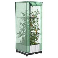 VidaXL Plantenbak verhoogd met kashoes 40x40x123 cm rattanlook