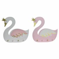 Wandkapstok DKD Home Decor Hout Kinderen Zwaan 40 x 4 x 38,5 cm (2 Stuks)